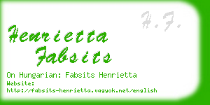 henrietta fabsits business card